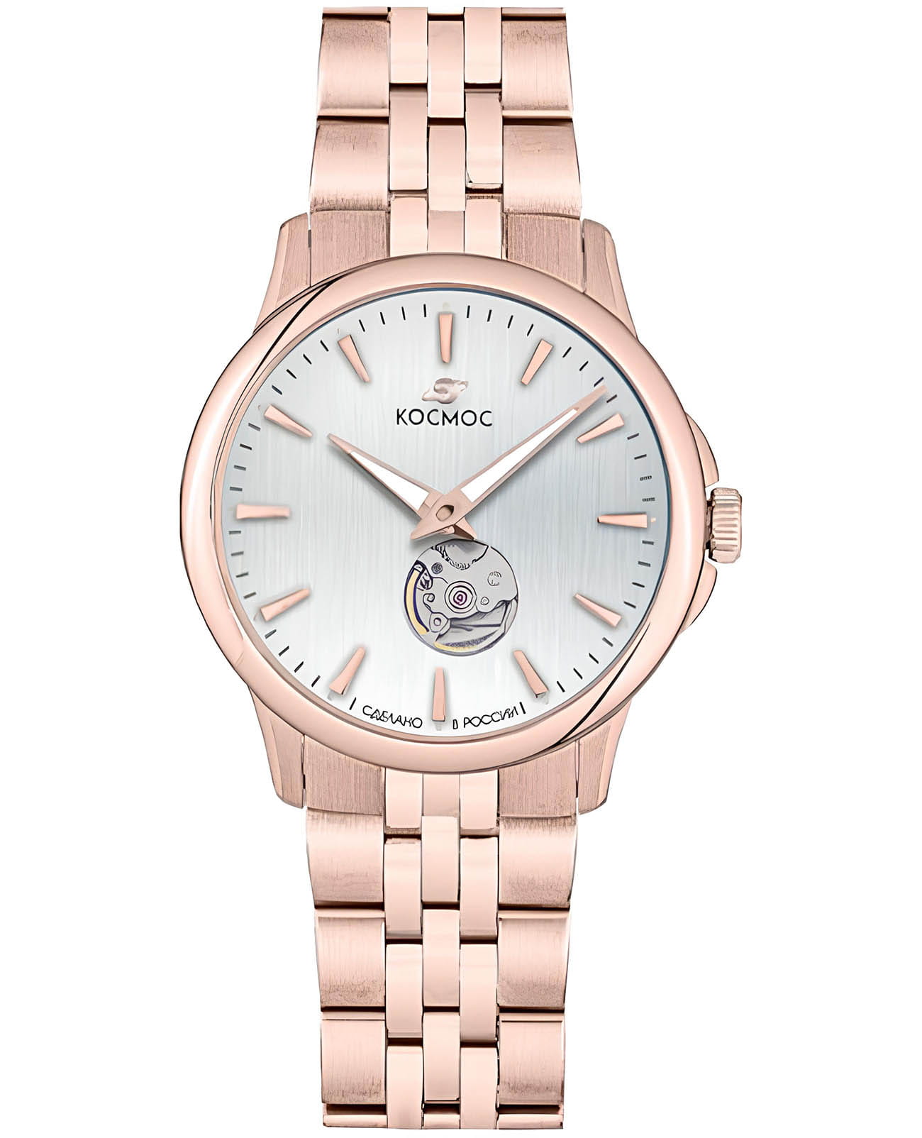 Космос Космос Телескоп K 304.40.33  K 304.40.33 механические мужские часы серебристый циферблат, браслет нержавеющая сталь с pvd-покрытием — вид спереди